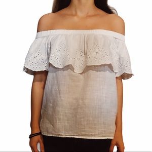 Abercrombie & Fitch Lace Off Shoulder Top